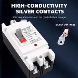 Siguranta automata DC PV SINOTIMER SM8-250PV, 250A, 2P, 600V DC, disjunctor fotovoltaic, protectie suprasarcina si scurtcircuit